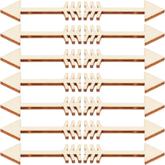 PAMINGONO 100Pcs Wooden Arrow Slices for Diy Crafts and Wedding Arrows Families