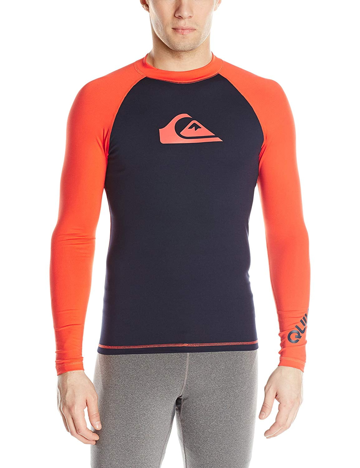 Quiksilver Mens Swimwear Orange Medium Long Sleeve Rashguard M
