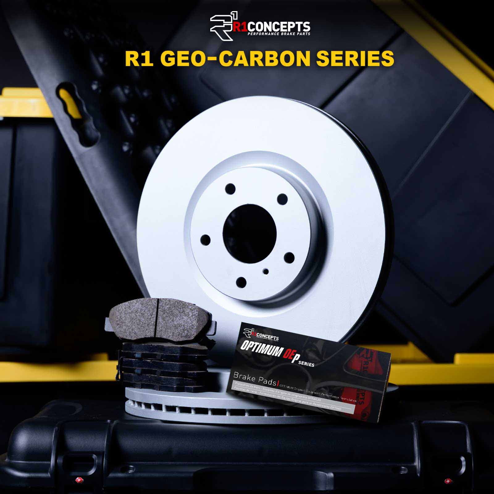 R1 Concepts Rear Brakes and Rotors Kit |Rear Brake Pads| Brake Rotors and Pads| Optimum OEp Brake Pads and Rotors WDUN1-21047