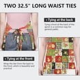 thumbnail image 6 of Pioneer Flower Floral Print Pattern Apron for Women and Men, Cotton Linen Waterproof with Pockets, Adjustable, 33x27 Inch for Kitchen, Gardening, BBQ, Salon, 6 of 6
