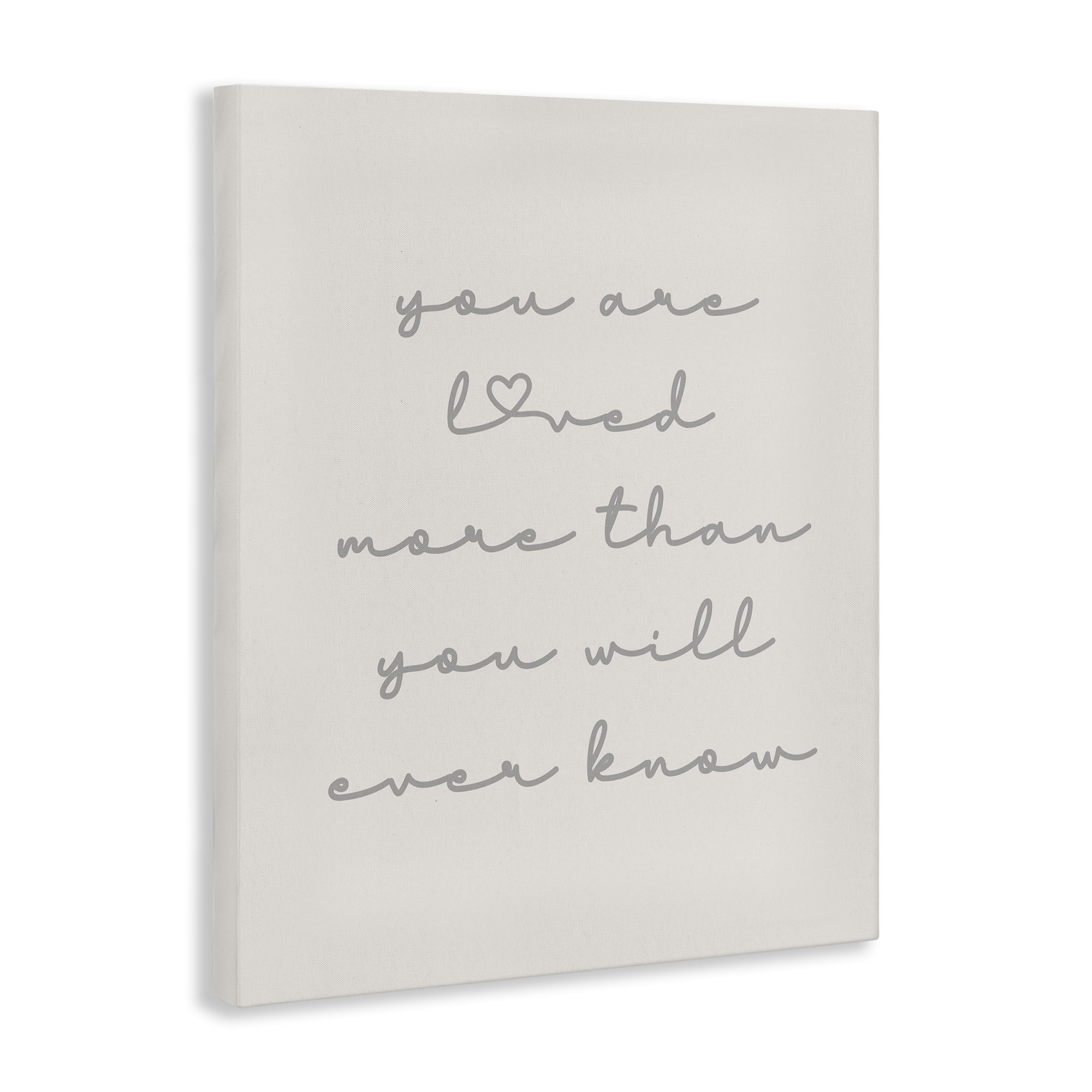 Stupell Industries Minimal You Are Loved Typography Painting Gallery Wrapped Canvas Art Print Wall Art, 24 x 30