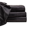 thumbnail image 6 of Satin Radiance Soft Silky Satin Sheets Solid Color Deep Pocket Twin XL Size Satin Bed Sheet Set Cooling And Soft Slippery Satin Bedding + Satin Pillowcase(s) Durable, Breathable, Black, 3-piece, 6 of 7