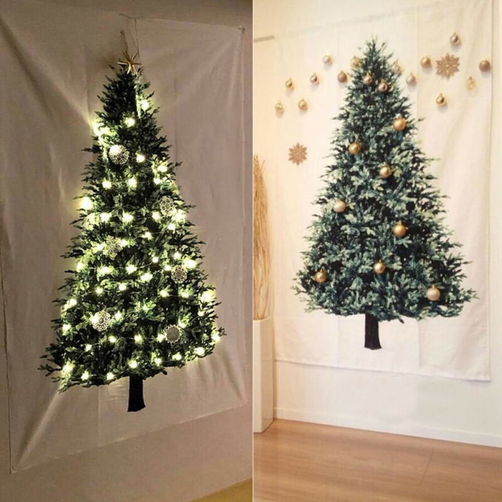 Christmas Tree Fabric Tapestry Wall Hanging For Living Room Bedroom Home Decor Walmart Com