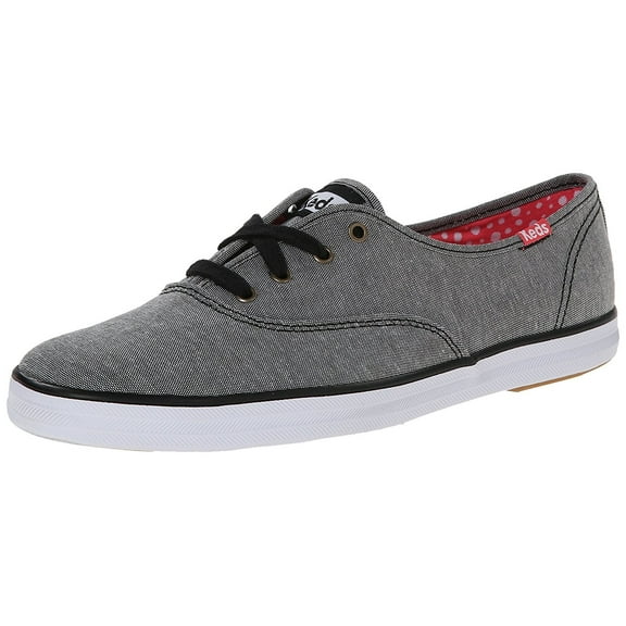 Keds Women's Champion Chambray Fashion Sneaker, Black, 5 M US