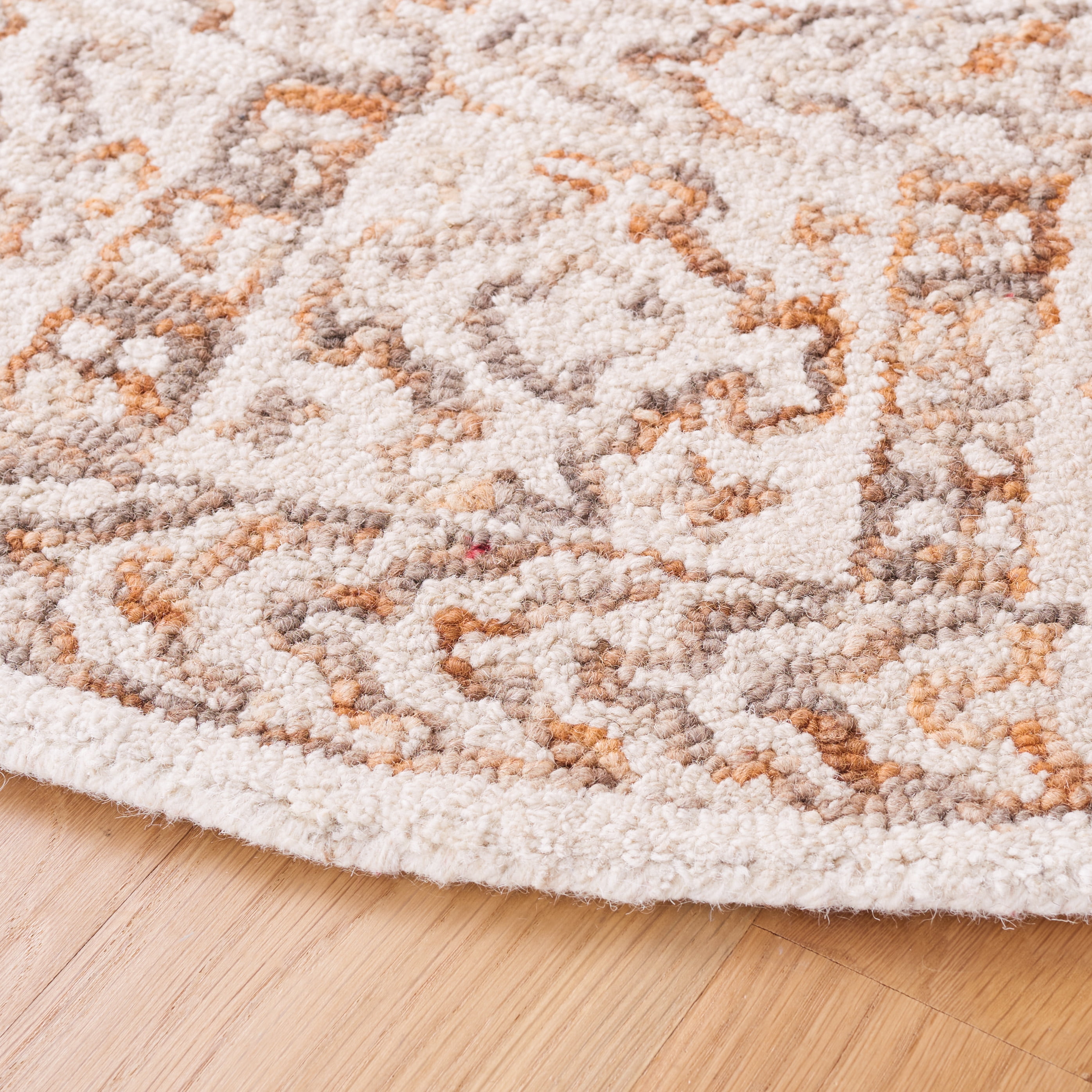 SAFAVIEH Aspen Divna Geometric Area Rug, Ivory/Sage, 5' x 5' Round
