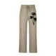 thumbnail image 4 of Pantalones largos de lino para hombre, pantalones holgados de playa con estampado hawaiano, cintura elástica y cordón ajustable, estampado en caliente., 4 of 5