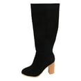 thumbnail image 3 of YLYL Women Suede Knee High Boots Chunky Block High Heel Pointed Toe Side Zipper Fashion Fall Boot, 3 of 9