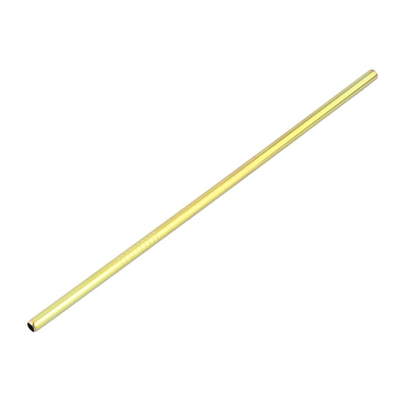 1 Pza 215x6mm Pajita de acero inoxidable paja recta reutilizable para vasos (dorado)