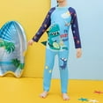 thumbnail image 3 of DJskiyers One Piece Swimsuit for Boys Long Sleeve Sport Wetsuit Beach Bathing Suit Cartoon Swimwear Rash Guard Swim Suit for 3-8 Years, 3 of 7