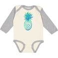 thumbnail image 3 of Inktastic Blue and Green Pineapple Boys or Girls Long Sleeve Baby Bodysuit, 3 of 5