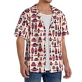 thumbnail image 4 of Honeii 's Rocket Pattern for men's short-sleeved button-up collared shirt featuring a pocket, perfect for beach vacations, and travel adventures., 4 of 5