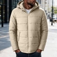 thumbnail image 5 of Turilly Men's Solid Color Hooded Jackets Winter Warm Cotton Padded Jacket for Men, 5 of 6