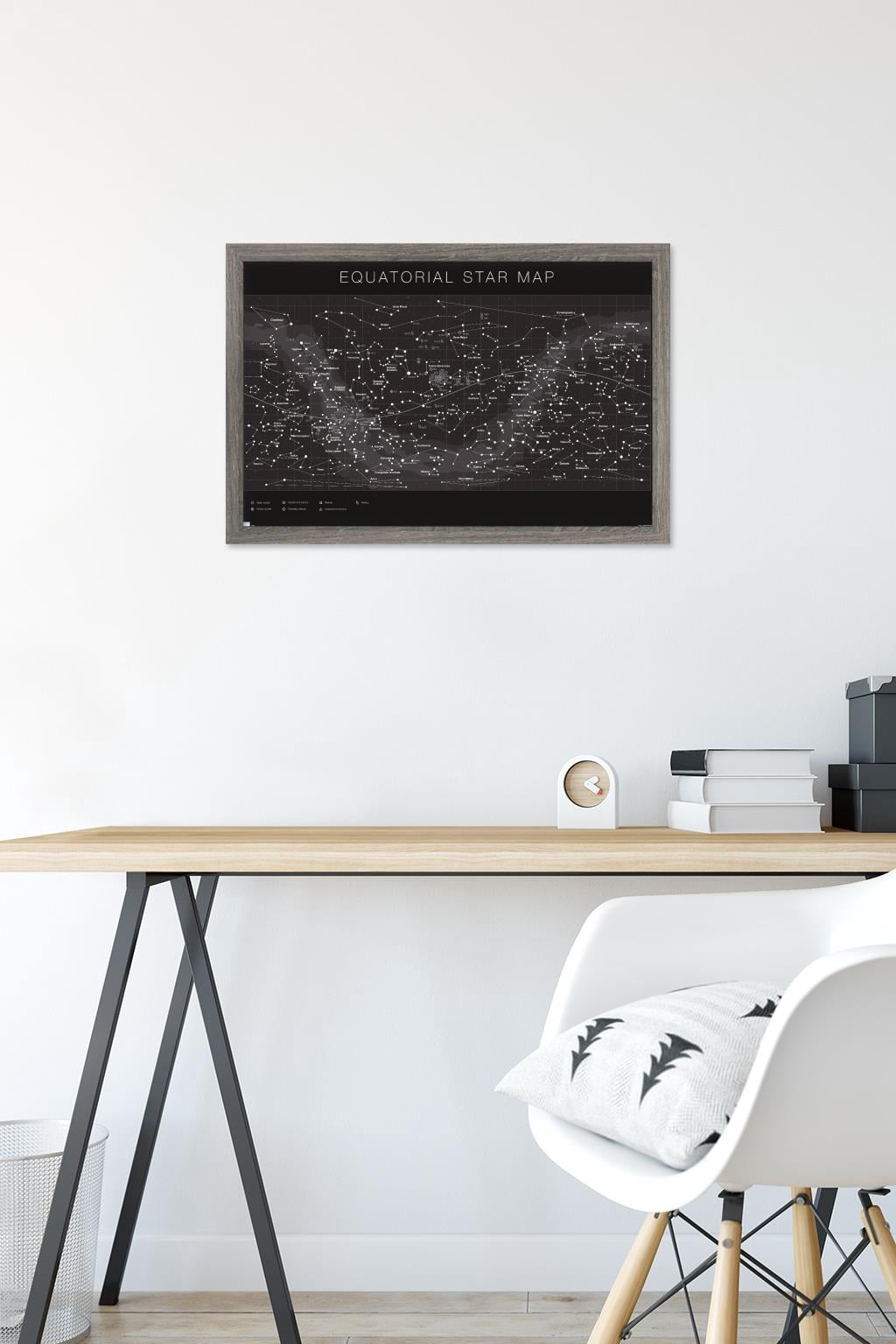 Astrology - Equatorial Star Map Wall Poster, 14.725" x 22.375" Framed