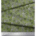 thumbnail image 2 of Soimoi Moss Georgette Fabric Leaves & Floral Block Printed Craft Fabric by The Yard 42 Inch Wide, 2 of 3