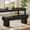 Black, variant on Finmind 63" Extra Long Dining Bench, Farmhouse Wooden End of Bed Bench for Bedroom, Shoe Seat Entryway Bench for Hallway, Living Room, Brown & Black