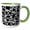 Green/White, variant on 3drose, Interlocking White Star Polygon Shape Design, 11oz Two-tone Black Mug