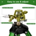 thumbnail image 4 of Impact Sprinkler on Tripod Base, 2 Pack Tripod Sprinkler with 300 Degree Large Area Coverage, Extra Tall Heavy Duty Water Sprinkler for Lawn/Yard/Garden, 4 of 8