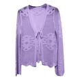 thumbnail image 3 of Women's Summer Knit Cardigan With Cutout Details For Beach And Casual Wear Netted Cardigan Shaker Zip Front Cardigan plus Size Cardigan Lightweight Long Cardigan Sweaters for Women Winter Open, 3 of 3