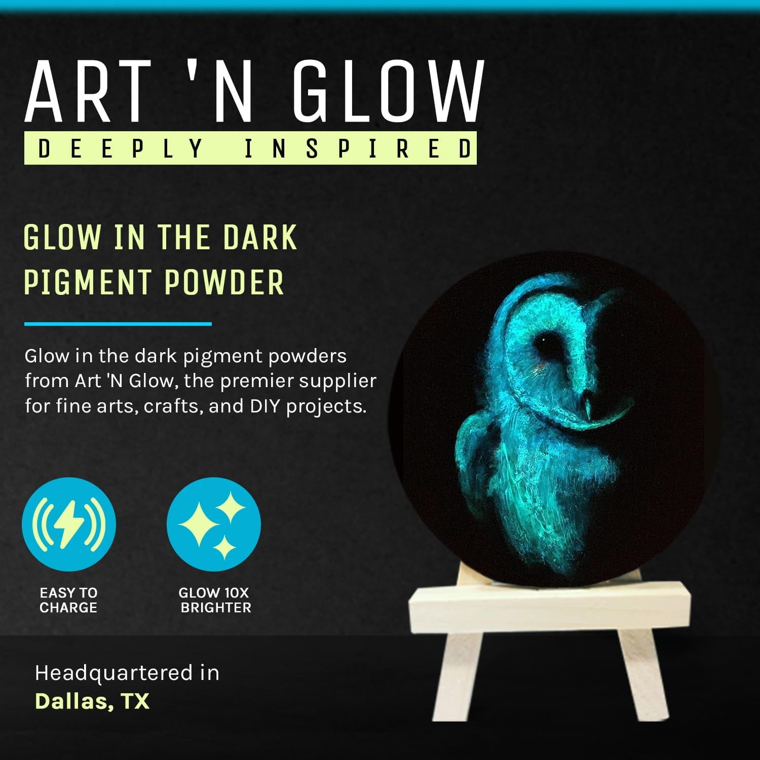 Glow in The Dark Pigment Powder - Neutral and Fluorescent Color for Art Painting, Fine Art, Nail Art Paint, and DIY Crafts - Non-Toxic, Long Lasting 10+ Color Options - Fluorescent Blue - (240 Grams)