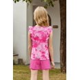 thumbnail image 4 of Arshiner Girls Summer Outfits Ruffle Sleeve Tops and Paperbag Waist Shorts with Pockets Kids Clothing Set, 4 of 6