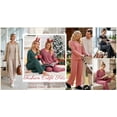 thumbnail image 4 of UVN Outfit Sets for Women Two Piece Sets Winter Casual Long Sleeve Tops and Long Pants Lounge Sets Ribbed Knit Pajama Sets with Pockets, 4 of 11