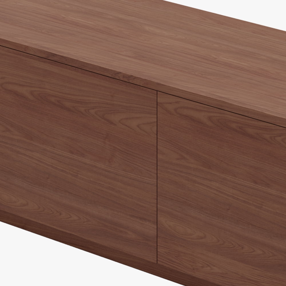POVISON Minimalist TV Stand, Wood Media Console with Drawers, Walnut Veneer, 78" Fully-Assembled