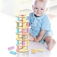 Wooden Tower Stacking Game Dice Toppling Leaning Tower Toy Fine Motor