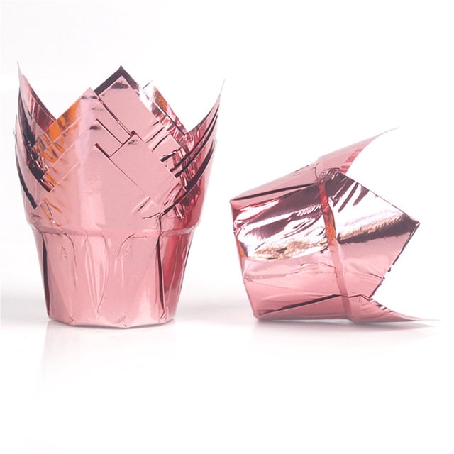 Kearding 50 piezas de vasos de papel para muffins a prueba de grasa, resistentes al calor, revestimientos para hornear magdalenas, envoltorios, Type2 NO2