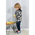 thumbnail image 3 of Younger Tree Toddler Boy Flannel Shirt Baby Long Sleeve Hooded Plaid Button Shirt for 18-24 Months, 3 of 7