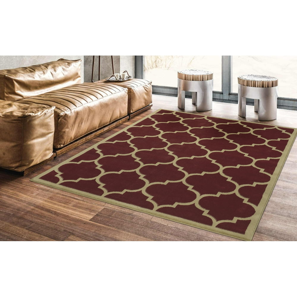 Ottomanson Paterson Collection Contemporary Moroccan Trellis Design Lattice Area Rug, 7'10" X 9