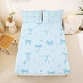 thumbnail image 3 of Erosebridal Dreamy Princess Style Queen Sheet Sets,Blue Ribbon Bowknot Bed Set For Kids Girls 4-Piece, 3 of 6
