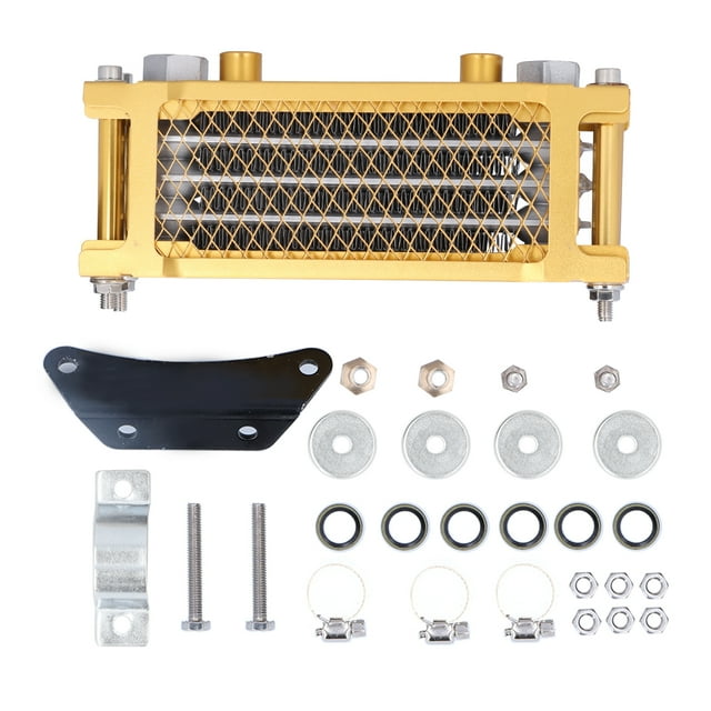 Kit de enfriador de aceite de motor universal, radiador dorado con accesorios de montaje para motocicleta Dirt Pit Bike ATV de 125cc-250cc