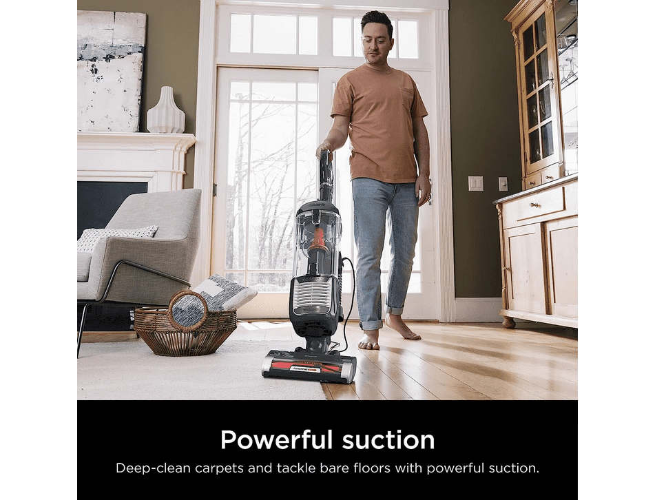 Shark ZU102 Rotator Pet Upright Vacuum with PowerFins HairPro, 2.9 L Dust Cup, Charcoal