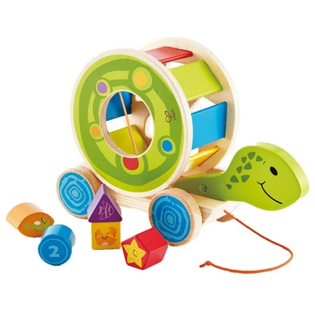 UPC 719040151503 product image for Hape Shape Sorter Turtle - Wooden Pull Along Toy - 5 Shape Blocks | upcitemdb.com