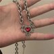 thumbnail image 5 of Collares con colgante de corazón Collares con colgante de amor de circón Collares de cadena gruesa, 5 of 5