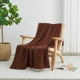 thumbnail image 3 of Great Bay Home All-Season Waffle Cotton Bed Blanket 90x66 (Twin, Cacao Brown), 3 of 6