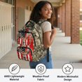 thumbnail image 4 of HELLHERO Breathable School Bag for Travel Back to School, 600D Polyester Large Capacity Bookbag, US Flag & Deer, 4 of 8