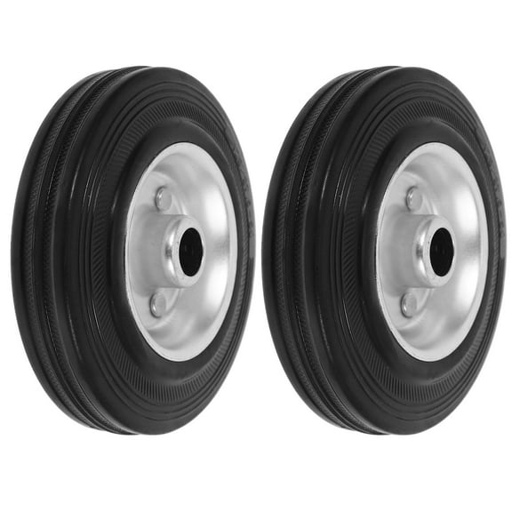 2pcs Replacement Wheels for Rolling Grocery Cart Rubber Wheel for Hand Cart Utility Cart Trailer Jack Lawnmowers Black