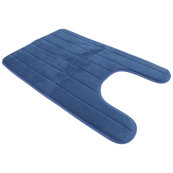 Soimiss Simple Toilet Ground Mat Blue Non Slip Soft Bathroom Feet Cushion