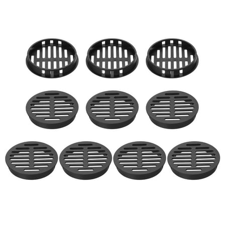 Uxcell 10Pcs 60mm/2.4in Air Vents Round Soffit Vents, Black Soffit Vent Cover for Bathroom