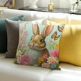 thumbnail image 3 of YILUYINQING Spring Easter Bunny Pillow Covers   Lovely Bunny and Puppy Throw Pillow Covers Rabbit Dog Tulip Floral Farmhouse Pillow Case for Spring Home Decor Couch Patio 24x24in, 3 of 5