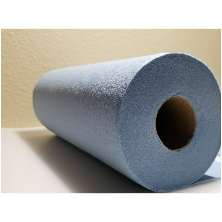 Shop Towels, Standard Roll, 1-Ply, 9.4 x 11, Blue, 55/Roll, 12