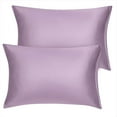 thumbnail image 1 of PiccoCasa 2 Pcs Satin Pillowcase Zippered Silky Sateen, Standard Mauve, 1 of 9