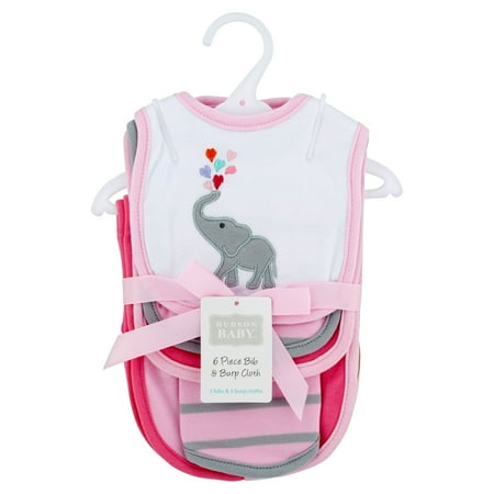 Burp Cloth Sweet - Hudson Baby Boy and Girl Bib & Burp Cloth, 6-Piece Set - Elephant