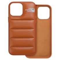 Hot Off for Nappa Leather iphone 13Promax 14 14Plus 14Pro 14Promax, Puffer Phone Case Puffy iPhone Cover [Full Body Protection] [Non-Slip] Soft and Warm Phone Cover, Brown for iPhone 14 PRO MAX