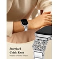 thumbnail image 3 of Wearlizer Compatible with Apple Watch Band for Women 38/40/41/42/44/45/46/49mm, Celtic Knot Stainless Steel Resin Bracelet Band, Dressy Chain Link Strap for iWatch Series 11/10/9/8/7/6/5/4/SE/Ultra, 3 of 7