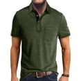 thumbnail image 1 of MAWCLOS T-Shirts pour Hommes Polo à Boutons Col à Revers Hauts d'Été Décontractés Plage Manches Courtes Blouse Vert Armée m, 1 of 4