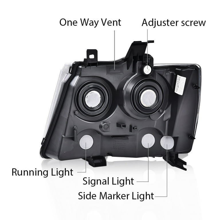 Black Headlight For 2002 2003 2004 Honda CRV CR-V Halogen Type Left Right Pair E