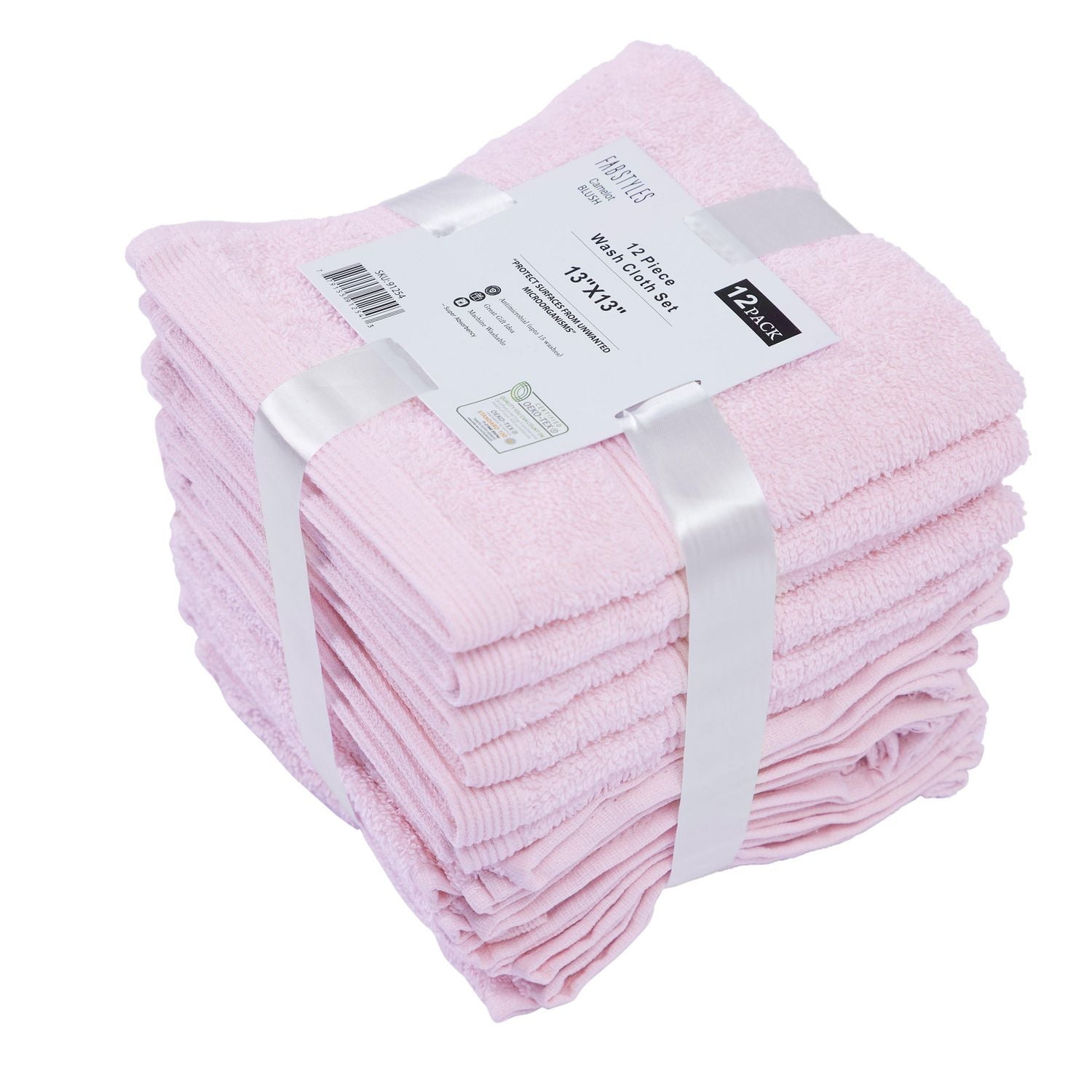 Fabstyles Premium Face Towels Set of 12, Soft and Absorbent Washcloth for Daily Use, 14 in x 14 in, Luxury Fingertip Towels Made Cotton