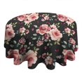 thumbnail image 4 of Pioneer Flower Floral Print Pattern Round Tablecloth 60"x60",Wrinkle Wipeable Table Cloth for Kitchen Dining Room Picnic Patio Party, 4 of 6